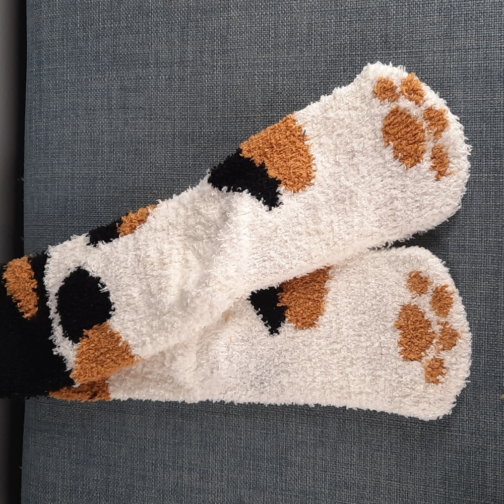 Cat Paw Foot Socks Sox Sock Fuzzy Soft Slipper Thick Warm Cozy Unisex Kids Child